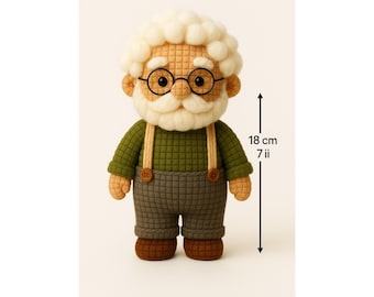 Amigurumi Pattern Crochet Grandpa Doll DIY Instant Digital Download Multilingual Pattern PDF