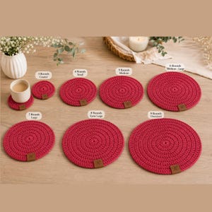 Round Crochet Table Placement Pattern ,Small to Large 7 sizes,Easy Kitchen Decor