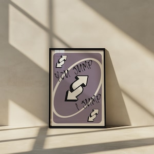 Poster da parete "You Jump I Jump", carta da gioco, arredamento moderno per la casa, arredamento motivazionale, regalo per la fidanzata, stampa artistica colorata, arredamento divertente per la stanza