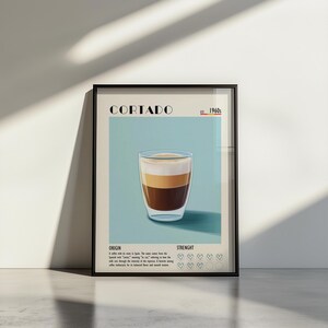 Affiche giclée d'art de café Cortado, décoration de café image 5