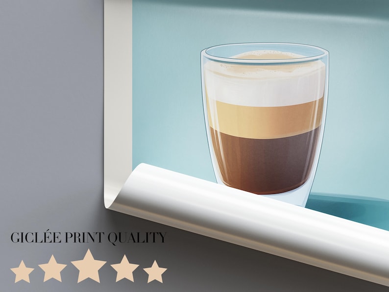 Affiche giclée d'art de café Cortado, décoration de café image 6