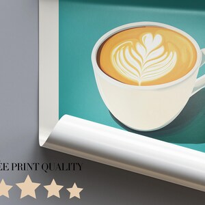 Vintage Flat White Art Print, Coffee Shop Decor image 6