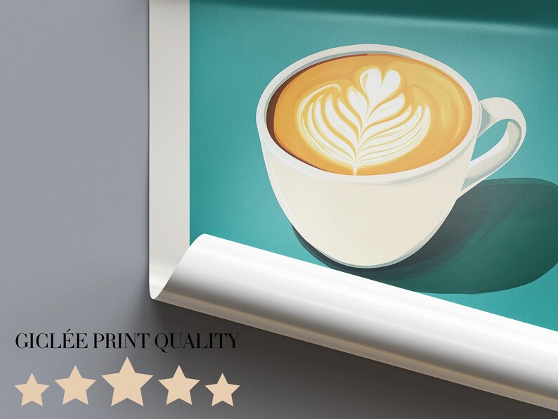Vintage Flat White Art Print, Coffee Shop Decor image 6