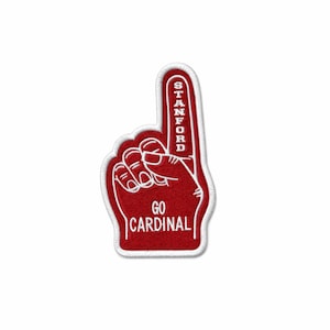Stanford Foam Finger Embroidered Patch – Go Cardinal Red College Badge
