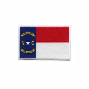 North Carolina State Flag Embroidered Patch – Red White Blue NC Badge