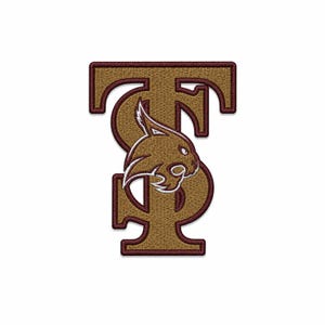 Texas State Bobcat Monogram Embroidered Patch – Maroon Gold Badge