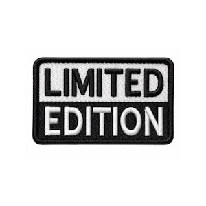 Limited Edition Embroidered Patch – Black White Slogan Badge