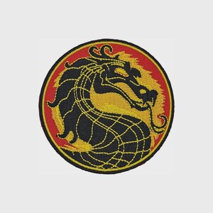 Embroidered Dragon Patch: Gothic Fantasy Biker Iron On Applique