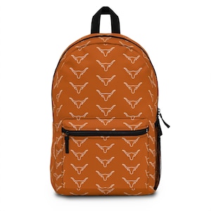 Texas Longhorns Backpack, UT longhorn College Bag, University of Texas Gift, Hook Em Horns Backpack, ut austin back to school, hook em horns