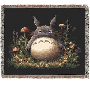 Totoro Woven Blanket, Studio Ghibli Throw, My Neighbor Totoro Blanket, Anime Home Decor, Howls, Ghibli, Ponyo, Mononoke, Spirited Away, Kiki