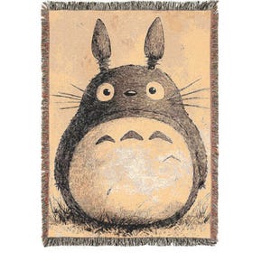 Totoro Woven Blanket, Studio Ghibli Throw, My Neighbor Totoro Blanket, Anime Home Decor, Ghibli, Mononoke, Kiki, Ponyo, Spirited Away, Howls