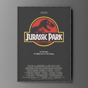 Jurassic Park Movie Poster | Retro 90s Dinosaur Wall Art | Vintage Adventure Film Print for Home Decor | Physical Print