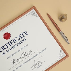 Editable Online Course Certificate Template: Elegant Award Design (Canva, Instant Download A4 PDF)