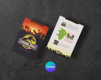 Jurassic Park Party Invitation Template – Editable Canva Dino Invite for Birthday, Cosplay or Dinosaur Theme Party – Instant Download