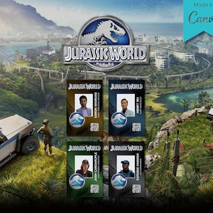 Jurassic World Staff ID Card: Editable Canva Template (Instant Download)