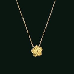 Collier trèfle doré, collier 5 feuilles, bijoux trèfle, collier en or, cadeau de demoiselle d'honneur, collier fleur réglable, collier fleur