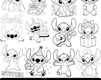 Stitch And Lilo SVG, Stitch svg out-line bundle, Angel svg, stitch clipart, stitch png, lilo Cartoon Svg, stitch svg cricut, silhouette svg