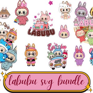 Labubu Designs SVG Bundle, Labubu Clipart, Labubu PNG, Cute Labubu Vector, Cartoon Character SVG, Cricut Cut Files, Digital Download, Labubu