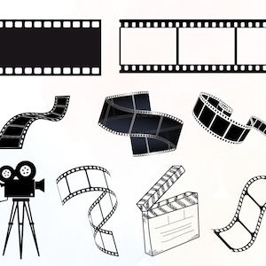 Movie Film Strip svg Bundle, Film Strip Clipart, Film Strip Cricut, Camera Reel Ticket, Negative Film Strips Bundle svg, Digital Download