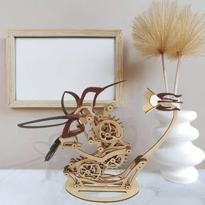 3D hölzernes mechanisches Kolibrimodell DIY Bastelset, von Hand zusammengebautes pädagogisch wertvolles Ornament für Erwachsene und Kinder