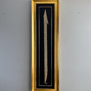 Calligraphie islamique faite main Ayet-el Kursi à l'intérieur de la lettre Elif 130 x 40 cm