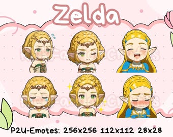 Emotes de la Princesa Zelda de The Legend of Zelda: lindos emotes Chibi listos para usar en Discord, YouTube, Twitch, etc.