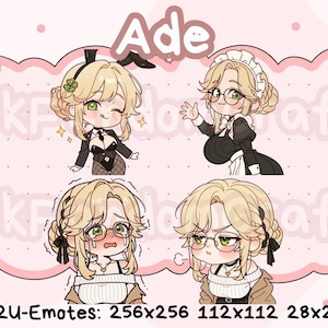 Emotes de Nikke Ade (Paquete 2) - Emotes chibi adorables listos para usar en Discord, YouTube, Twitch, etc.