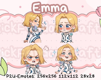 Emotes de Emma Frost de Marvel Rivals (paquete 2): emoticones Chibi adorables listos para usar en Discord, YouTube, Twitch, etc.