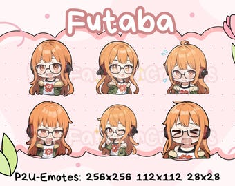 Emotes Futaba de Persona 5/P5: lindos emotes Chibi listos para usar en Discord, YouTube, Twitch, etc.