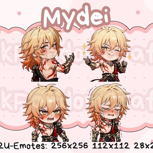 Honkai Star Rail Mydei Emotes (Pack 1) - Ready to Use Cute Chibi Emotes for Discord, Youtube, Twitch, etc