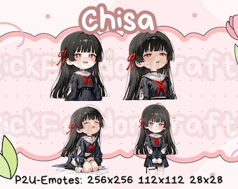Wuthering Waves Chisa Emotes (Pack 2) - Ready to Use Cute Chibi Emotes for Discord, Youtube, Twitch, etc