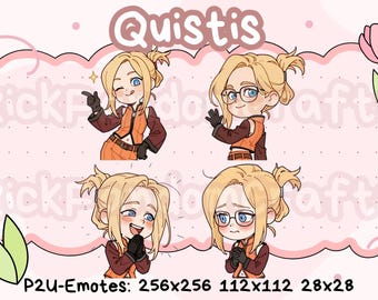 Emotes de Quistis de Final Fantasy 8 (Paquete 2) - Emotes chibi adorables listos para usar en Discord, YouTube, Twitch, etc.