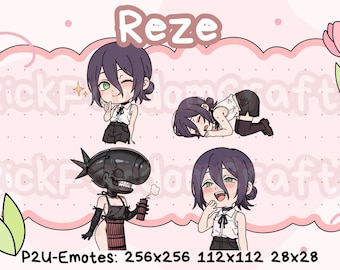 Emotes Reze (Paquete 1) - Emotes chibi adorables listos para usar en Discord, YouTube, Twitch, etc.