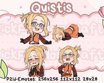 Emotes de Quistis de Final Fantasy 8 (Paquete 1) - Emotes chibi adorables listos para usar en Discord, YouTube, Twitch, etc.