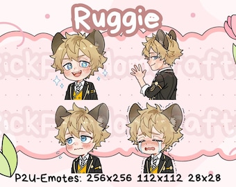 Emotes Ruggie de Twisted Wonderland (Paquete 1) - Emotes chibi adorables listos para usar en Discord, YouTube, Twitch, etc.
