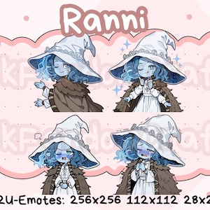 Elden Ring Ranni Emotes (Pack 1) - Ready to Use Cute Chibi Emotes for Discord, Youtube, Twitch, etc