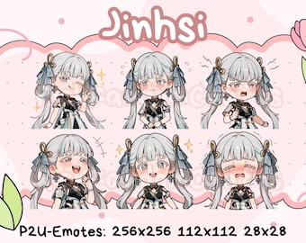 Emotes Jinhsi de Olas Borrascosas: Emotes Chibi lindos listos para usar en Discord, YouTube, Twitch, etc.