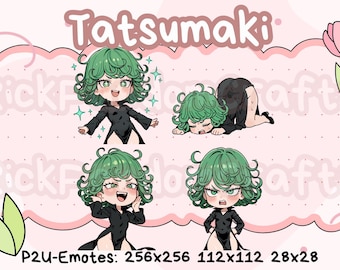 Emotes de Tatsumaki Tornado de One Punch Man (paquete 1): lindos emotes Chibi listos para usar en Discord, YouTube, Twitch, etc.