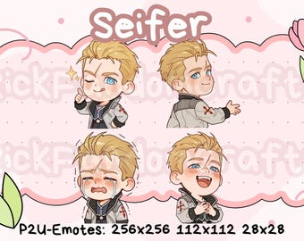 Emotes de Seifer de Final Fantasy 8 (Paquete 2) - Emotes chibi adorables listos para usar en Discord, YouTube, Twitch, etc.