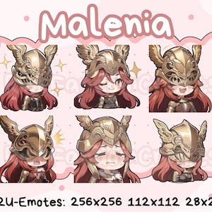 Elden Ring Malenia Emotes - Emote Chibi carine pronte all'uso per Discord, Youtube, Twitch, ecc.