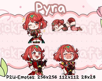 Xenoblade 2: Pyra Emotes (Pack 1) - Ready to Use Cute Chibi Emotes for Discord, Youtube, Twitch, etc