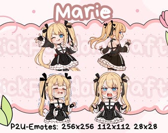 Emotes de Dead or Alive Marie Rose (paquete 2): emoticones Chibi lindos listos para usar en Discord, YouTube, Twitch, etc.