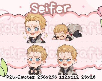 Emotes de Seifer de Final Fantasy 8 (Paquete 1) - Emotes chibi adorables listos para usar en Discord, YouTube, Twitch, etc.
