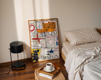 Wall Art Jean-Michel Basquiat Alpha Particles, Colorful, Abstract
