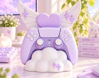 Cute Controller Holder 3D Printed, Gamer Girl Desk Decor, Kawaii Gaming Setup, Pastel Gaming Accessory Gift