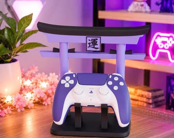 Japanese Torii Gate Controller Stand, 3D Printed Gaming Desk Decor (DualSense Holder)