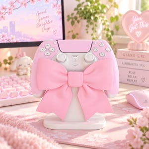 Soporte para mando de PS5 impreso en 3D, soporte para mando adorable, decoración de escritorio para gamers, accesorio de juego kawaii, regalo para ella.