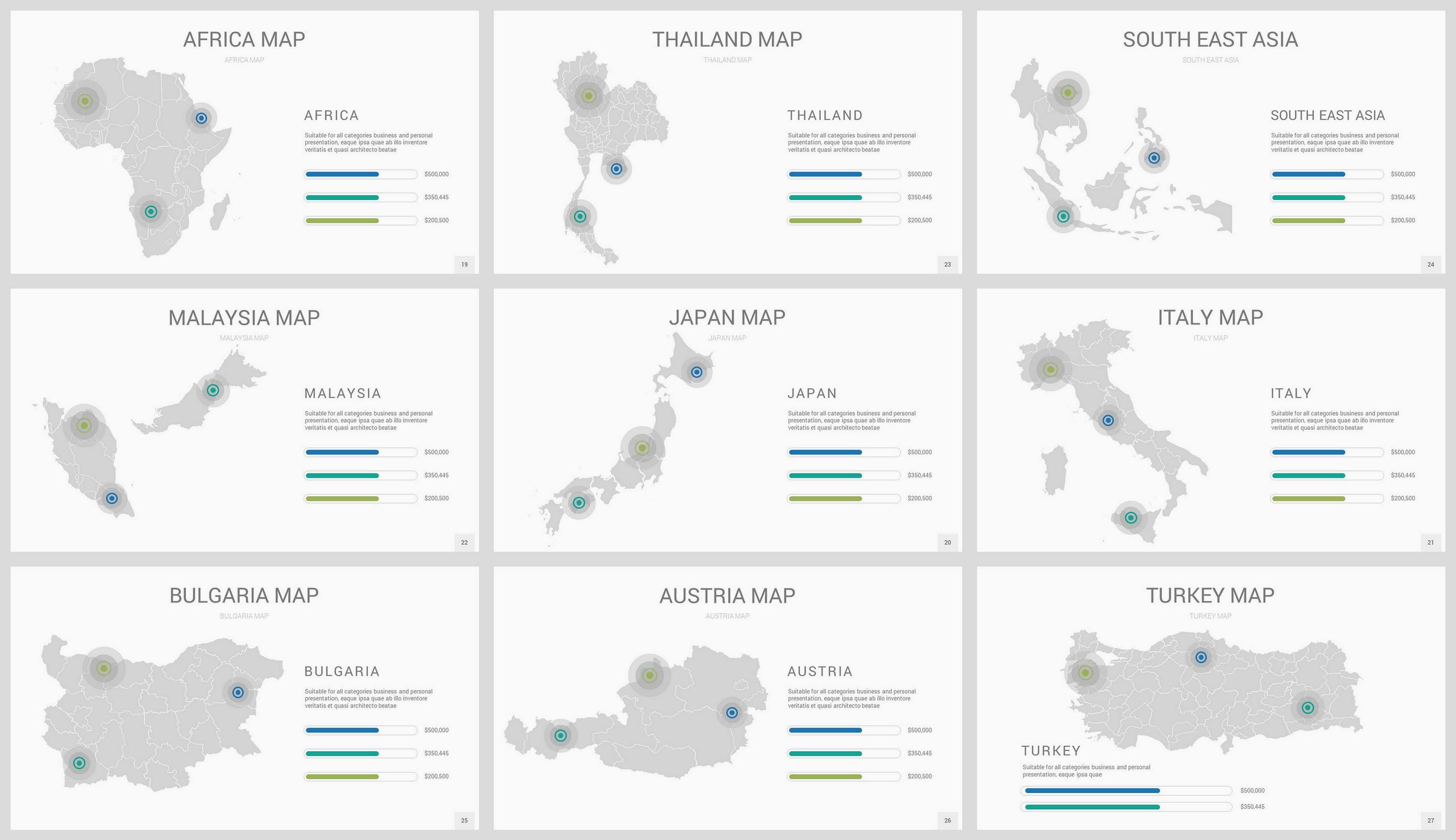 New Custom Editable Map Powerpoint Template, World Map Powerpoint Fully ...