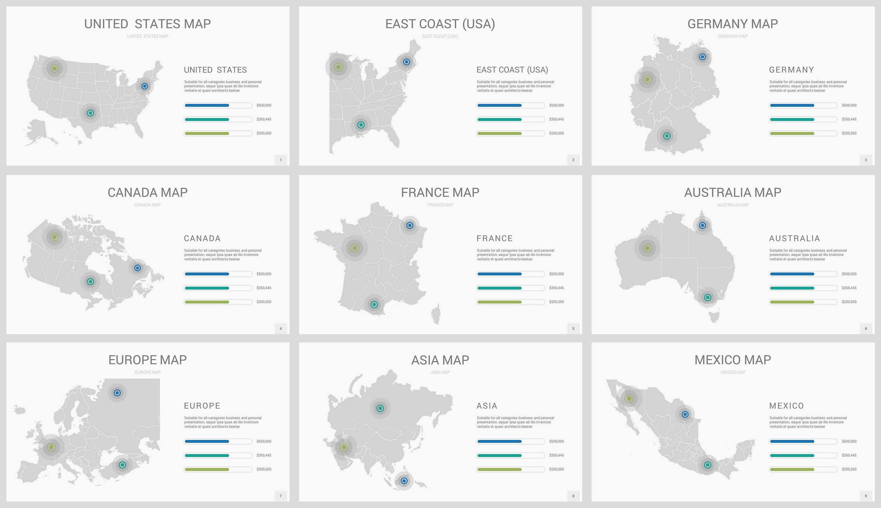 New Custom Editable Map Powerpoint Template, World Map Powerpoint Fully ...