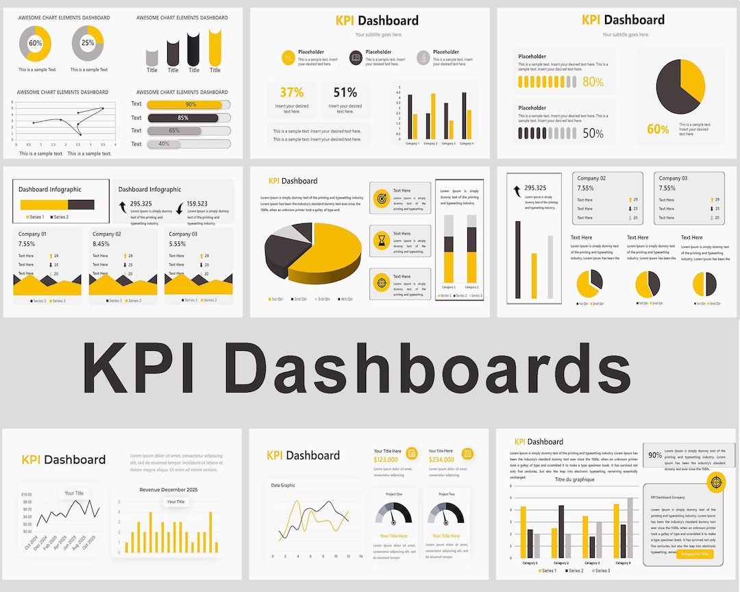 KPI Dashboard Powerpoint Template, KPI Dashboard Kit Powerpoint ...